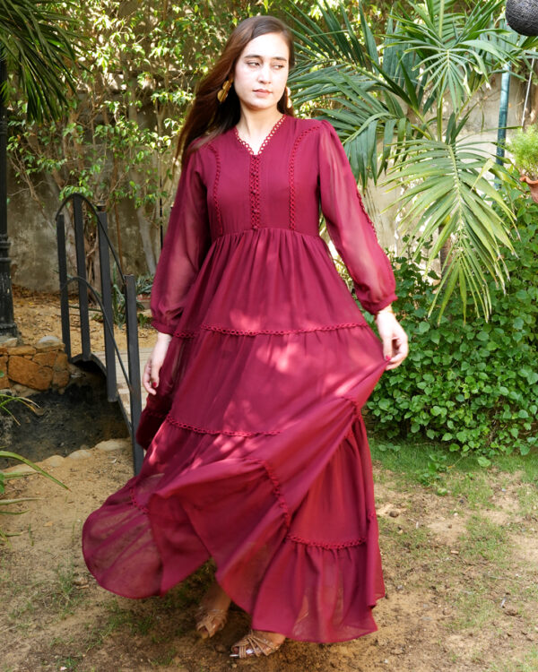 Scarlet Frilled Dress - Image 4