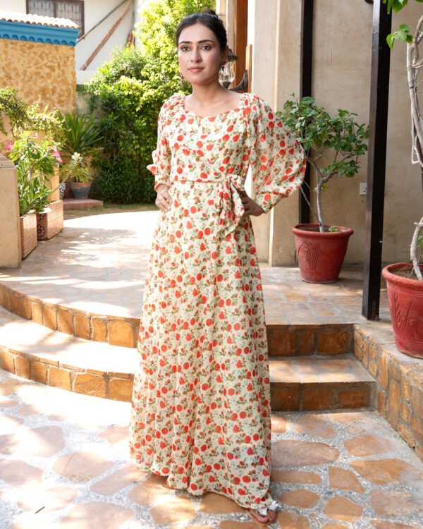Red Carnation Floral Maxi - Image 4