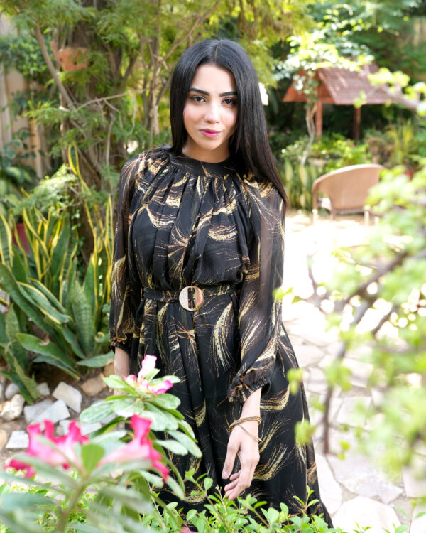 Marbel Print Long Dress - Image 7