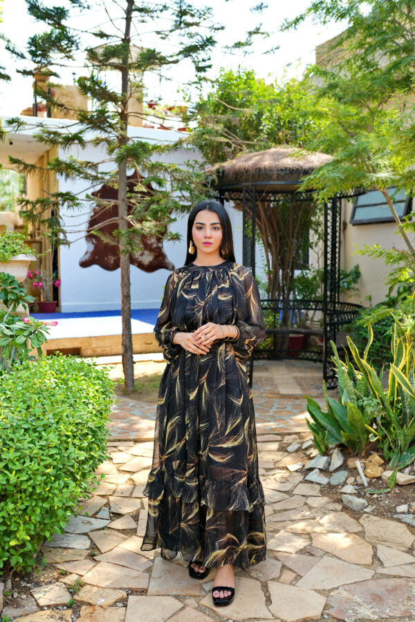 Marbel Print Long Dress - Image 3