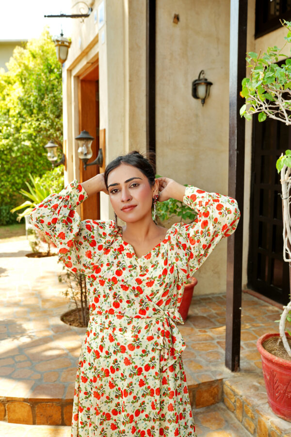 Red Carnation Floral Maxi - Image 3
