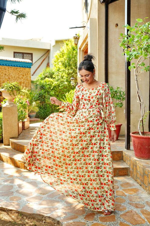 Red Carnation Floral Maxi - Image 2